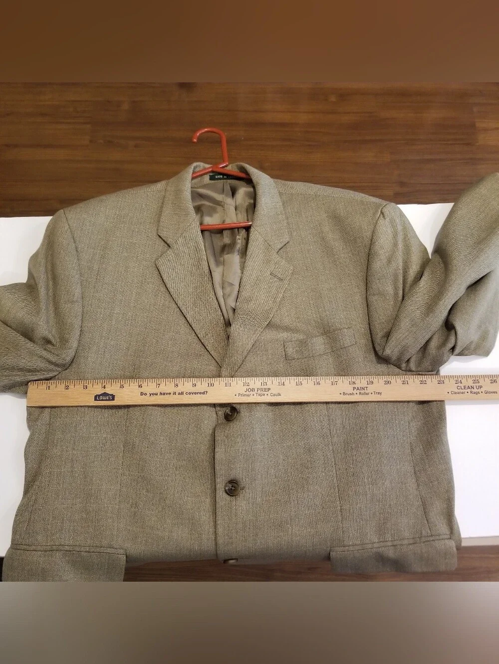 Lauren Ralph Lauren Silk Wool Blazer Men's 46R Brown Patterned Notched Lapel